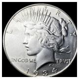 1934 Silver Peace Dollar CLOSELY UNCIRCULATED