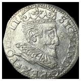 1594 Poland Silver 3 Groschen Sigismund III Vasa U