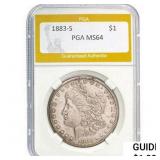 1883-S Morgan Silver Dollar PGA MS64
