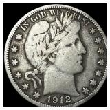 1912-D Silver Barber Half Dollar LIGHTLY CIRCULATE