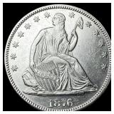 1876 Seated Liberty Half Dollar CHOICE AU