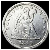 1844-O Silver Seated Liberty Quarter CLOSELY UNCIR
