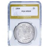 1904 Morgan Silver Dollar PGA MS64