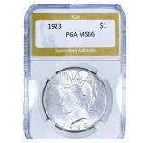 1923 Silver Peace Dollar PGA MS66