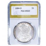 1884-O Morgan Silver Dollar PGA MS63