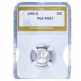 1945-D Mercury Silver Dime PGA MS67