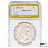 1926-D Silver Peace Dollar PGA MS65