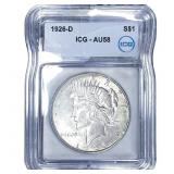 1926-D Silver Peace Dollar ICG AU58