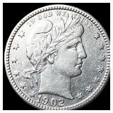 1902 Barber Silver Quarter CLOSELY UNCIRCULATED