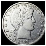 1908-O Silver Barber Half Dollar NEARLY UNCIRCULAT