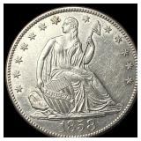 1858-O Silver Half Dollar CLOSELY UNCIRCULATED