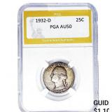 1932-D Washington Silver Quarter PGA AU50