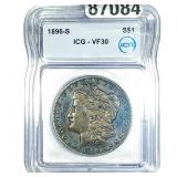 1896-S Morgan Silver Dollar ICG VF30