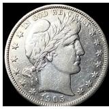 1905-S Silver Barber Half Dollar NEARLY UNCIRCULAT
