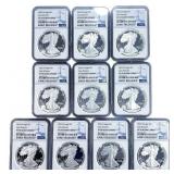 [10 Coins] 2022-W Silver Eagle NGC PF70 Ultra Came