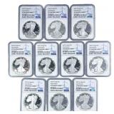 [10 Coins] 2022-W Silver Eagle NGC PF70 Ultra Came