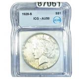 1928-S Silver Peace Dollar ICG AU50