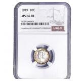 1919 Mercury Silver Dime NGC MS66 FB