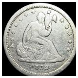 1839 Silver Seated Liberty Quarter LIGHTLY CIRCULA