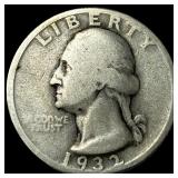 1932 Silver Quarter Dollar LIGHTLY CIRCULATED