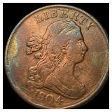 1804 Copper Half Cent ABOUT UNCIRCULATED