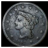 1842 Braided Hair Large Cent LIGHTLY CIRCULATED