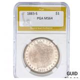 1883-S Morgan Silver Dollar PGA MS64
