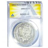 1893-CC Morgan Silver Dollar ANACS G4