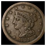 1851 Braided Hair Half Cent LIGHTLY CIRCULATED