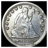 1873-S Silver Seated Liberty Quarter CLOSELY UNCIR