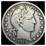 1915-S Silver Barber Half Dollar LIGHTLY CIRCULATE