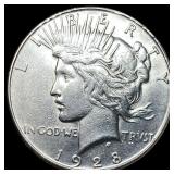 1928 Silver Peace Dollar CLOSELY UNCIRCULATED