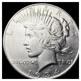 1934 Silver Peace Dollar CLOSELY UNCIRCULATED