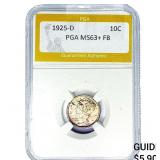 1925-D Mercury Silver Dime PGA MS63+ FB