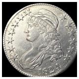 1824 Capped Bust Half Dollar CLOSELY UNCIRCULATED