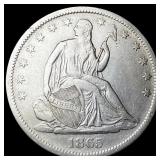 1865-S Silver Half Dollar CLOSELY UNCIRCULATED
