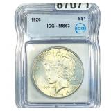 1926 Silver Peace Dollar ICG MS63
