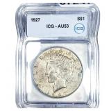 1927 Silver Peace Dollar ICG AU53