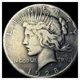 1928 Silver Peace Dollar LIGHTLY CIRCULATED