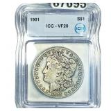 1901 Morgan Silver Dollar ICG VF20