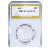 1908 Barber Half Dollar PGA Brilliant UNC