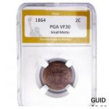 1864 Two Cent Piece PGA VF30 Small Motto