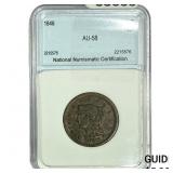1846 Braided Hair Large Cent NNC AU58