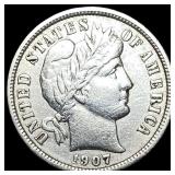1907-S Silver Barber Dime NEARLY UNCIRCULATED