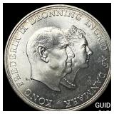 1960 Denmark Silver 3 Kroner KM-8520