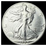 1929-S Silver Walking Liberty Half Dollar NEARLY U