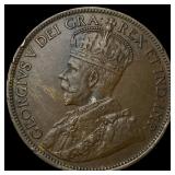 1917 Newfoundland Bronze One Cent CLOSELY UNCIRCUL