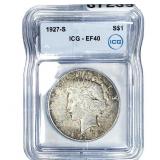 1927-S Silver Peace Dollar ICG EF40