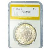 1902-O Morgan Silver Dollar PGA MS64