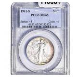 1941-S Walking Liberty Half Dollar PCGS MS65
